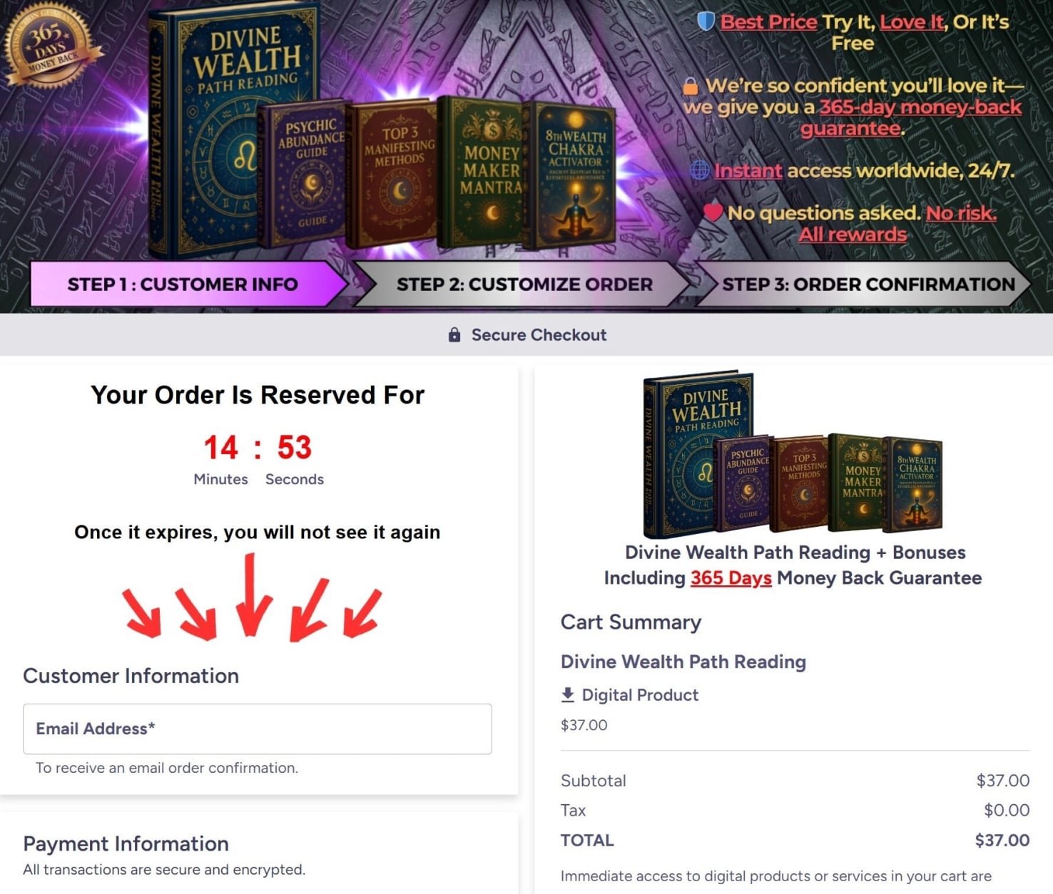 Divine Wealth Path Reading Checkout